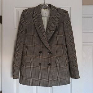 Aritzia Wilfred Tanning Plaid Margaux Blazer 0